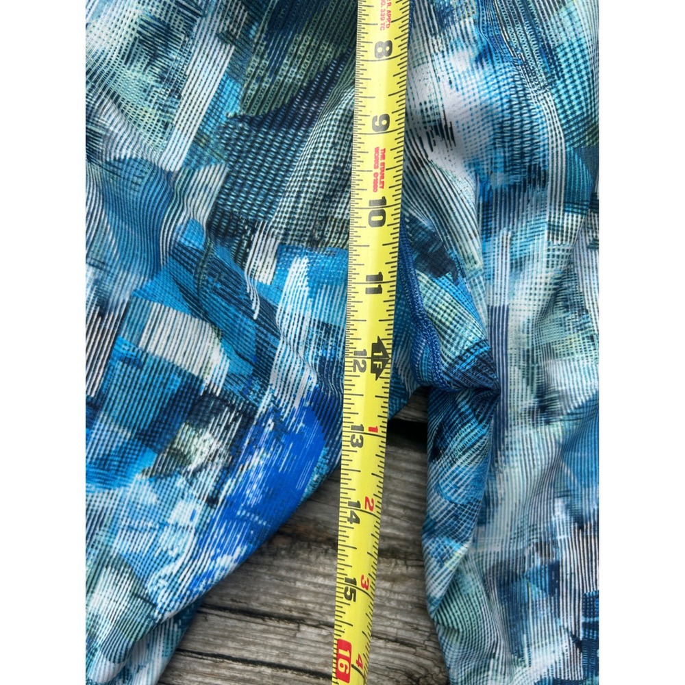 Lululemon Wunder Under High Rise Crop Leggings Blue Abstract Print Luxtreme 19in - Picture 6 of 7